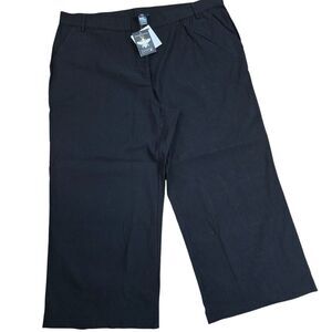 Anthony Originals Pull On Womens Wide Leg Pants Size 3X Petite Black Pockets NEW